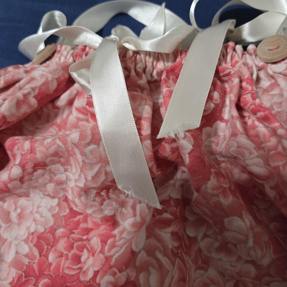 Sundress Girls 4T Pink Floral Cotton Sleeveless Tie Strap Knee Length Summer - Picture 5 of 9